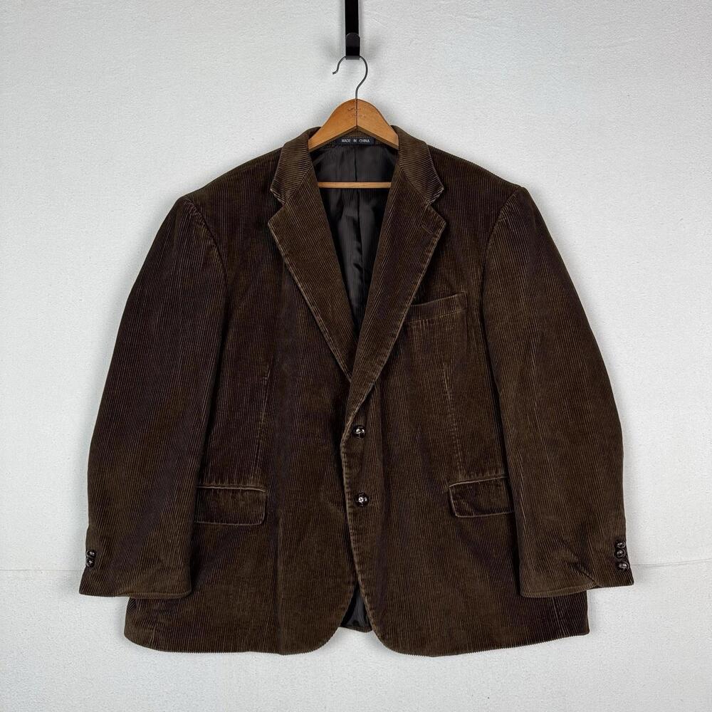 New England Collection Men's Brown Corduroy 2-Button Blazer‎ Size 48R
